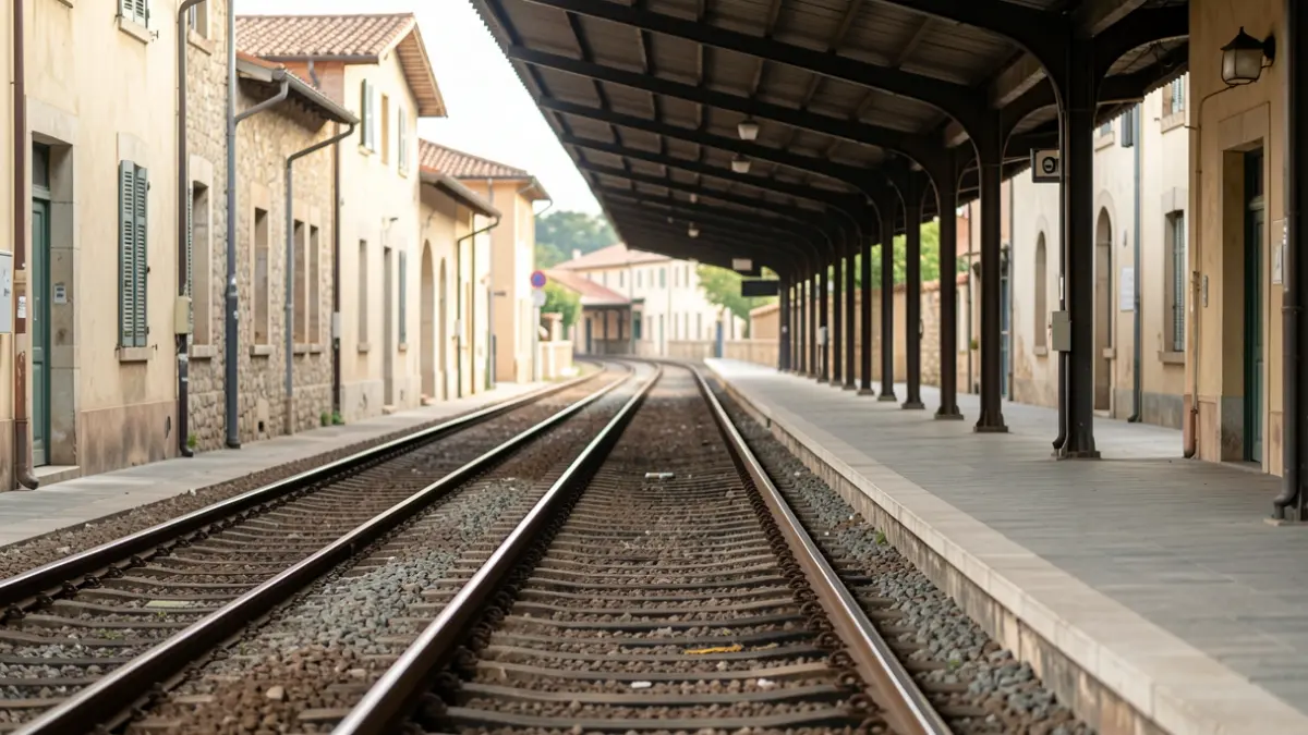 Imatge genèrica d'una estació de tren buida amb vies.