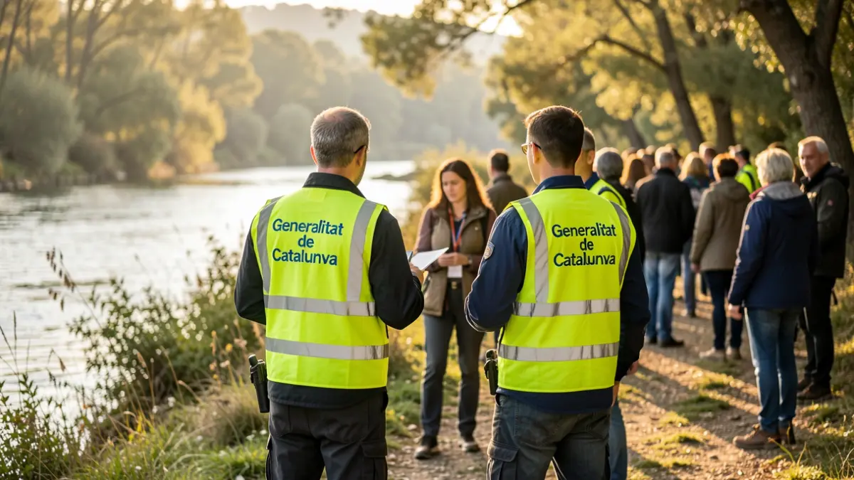Informadores ambientales de la Generalitat atienden a visitantes en espacios naturales catalanes.