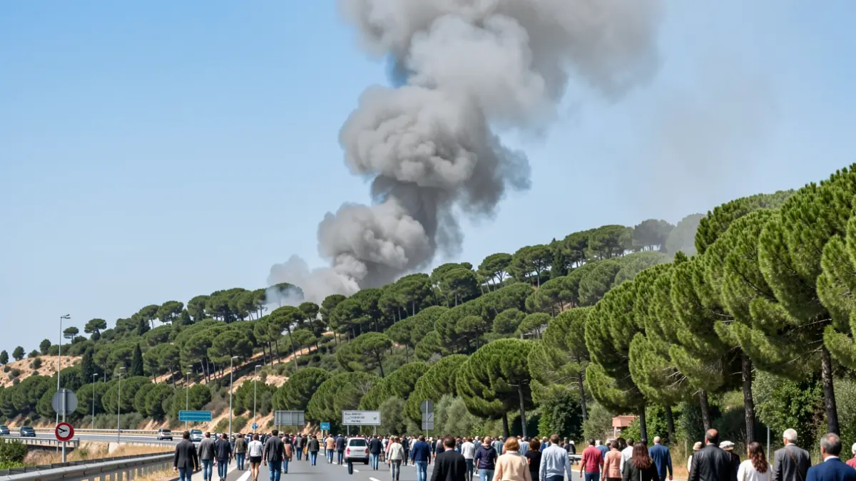 Imagen genérica de una columna de humo en una zona boscosa.