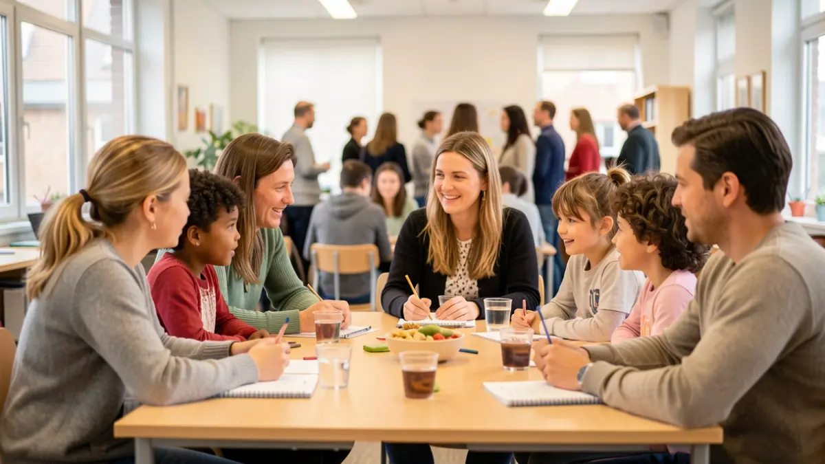 Imatge genèrica de reunió comunitària amb infants i adults.