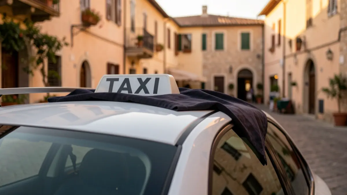 Generic image of a taxi sign hidden under a cloth.
