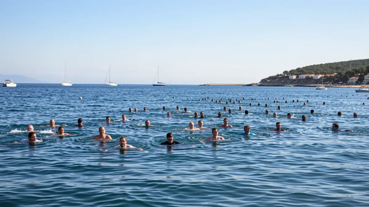 Nedadors reclamant més seguretat al mar davant l'augment d'embarcacions recreatives a la Costa Brava.