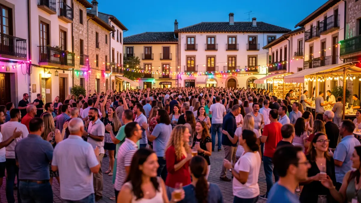 Imatge genèrica d'una festa popular a Granollers amb gent celebrant i llums.
