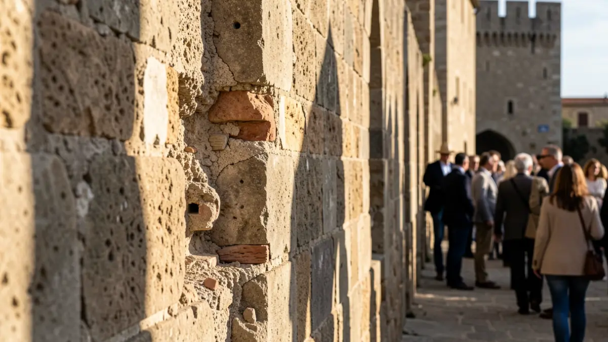 Imatge genèrica de la muralla de Tarragona amb signes de deteriorament.
