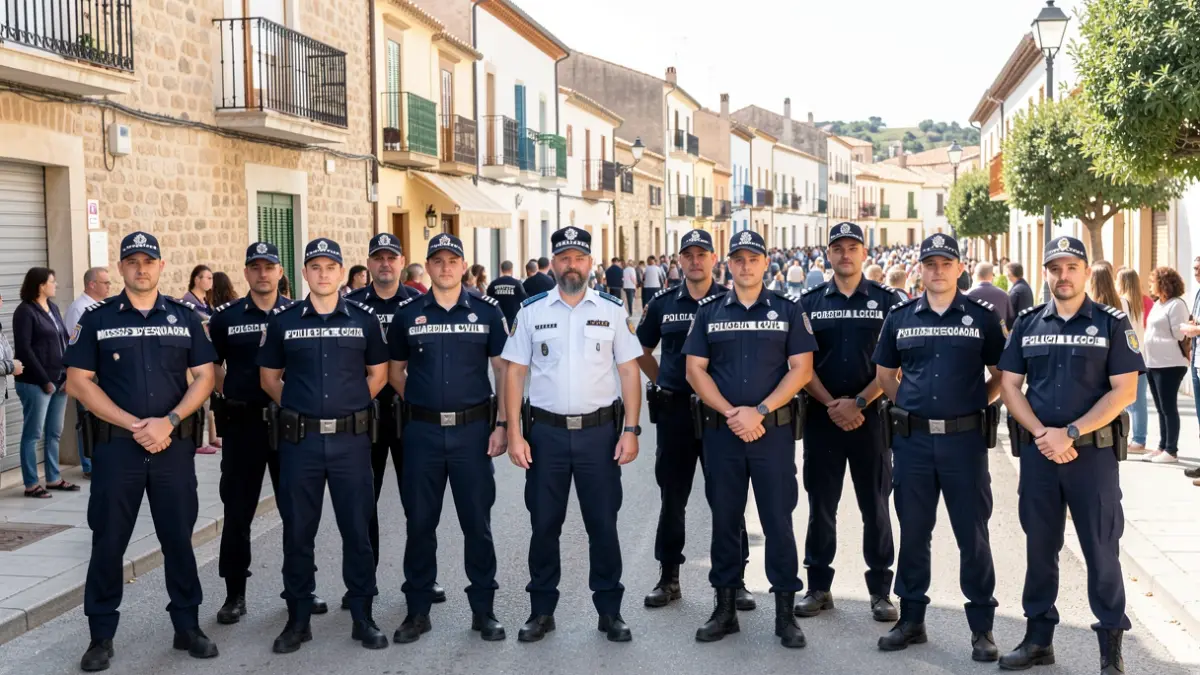 Police officers from various forces together in an operation in Castelló d'Empúries.