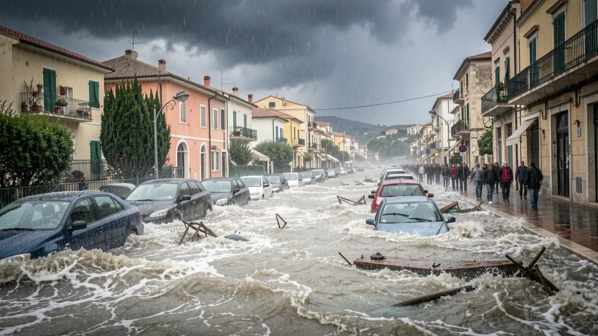 Imagen genérica de inundaciones por lluvia torrencial en una ciudad costera mediterránea.