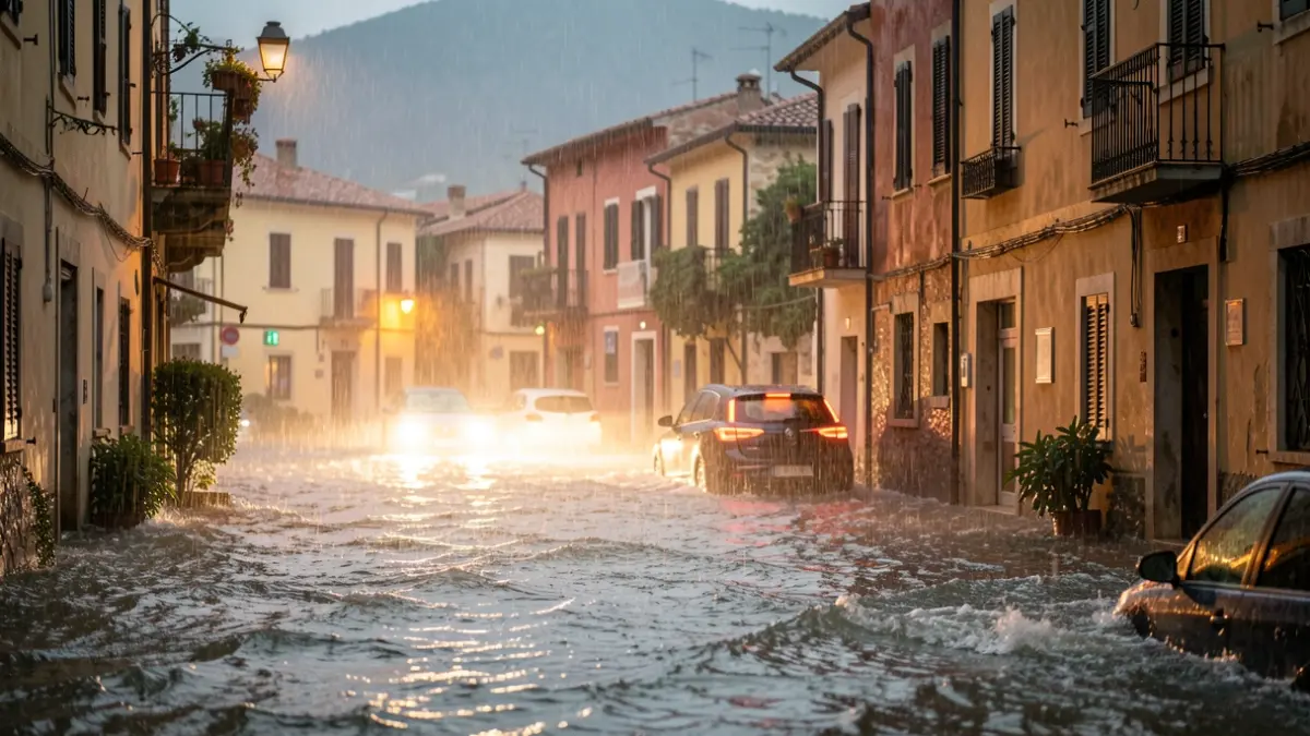 Imatge genèrica de pluja torrencial a la costa mediterrània.
