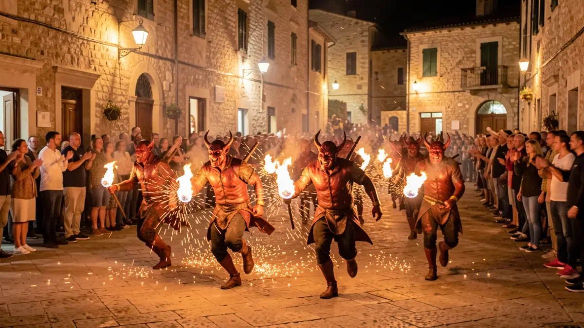 Imagen genérica de un correfoc nocturno en Esterri d'Àneu.
