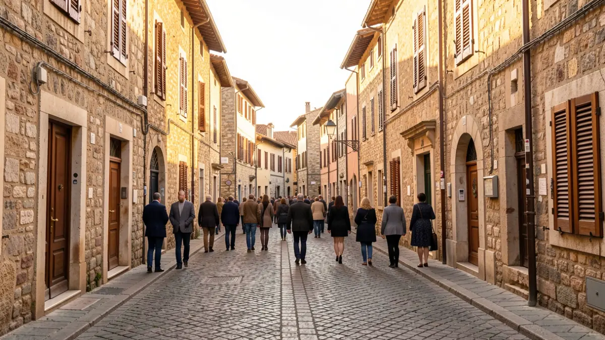 Generic image of an old street with cobblestone pavement.
