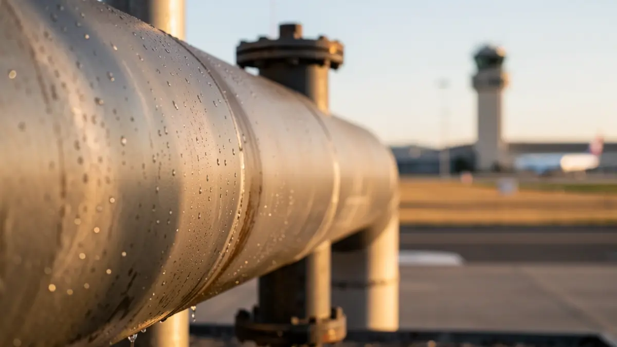 Water infrastructure near an airport.