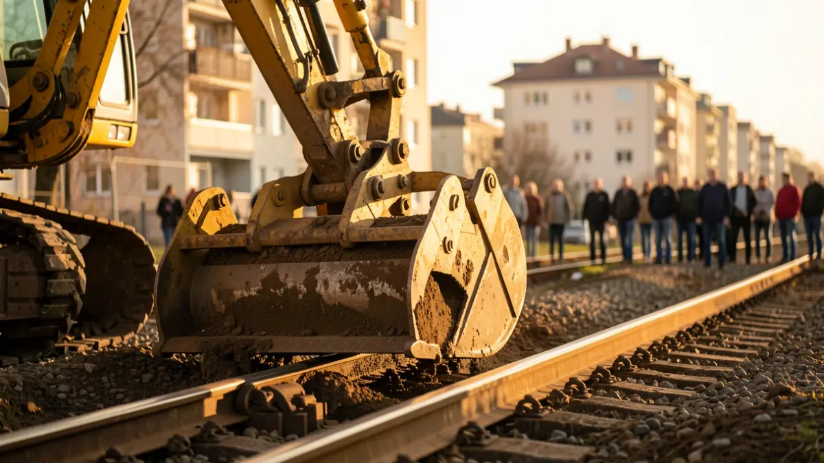 Generic image of railway construction compaction.