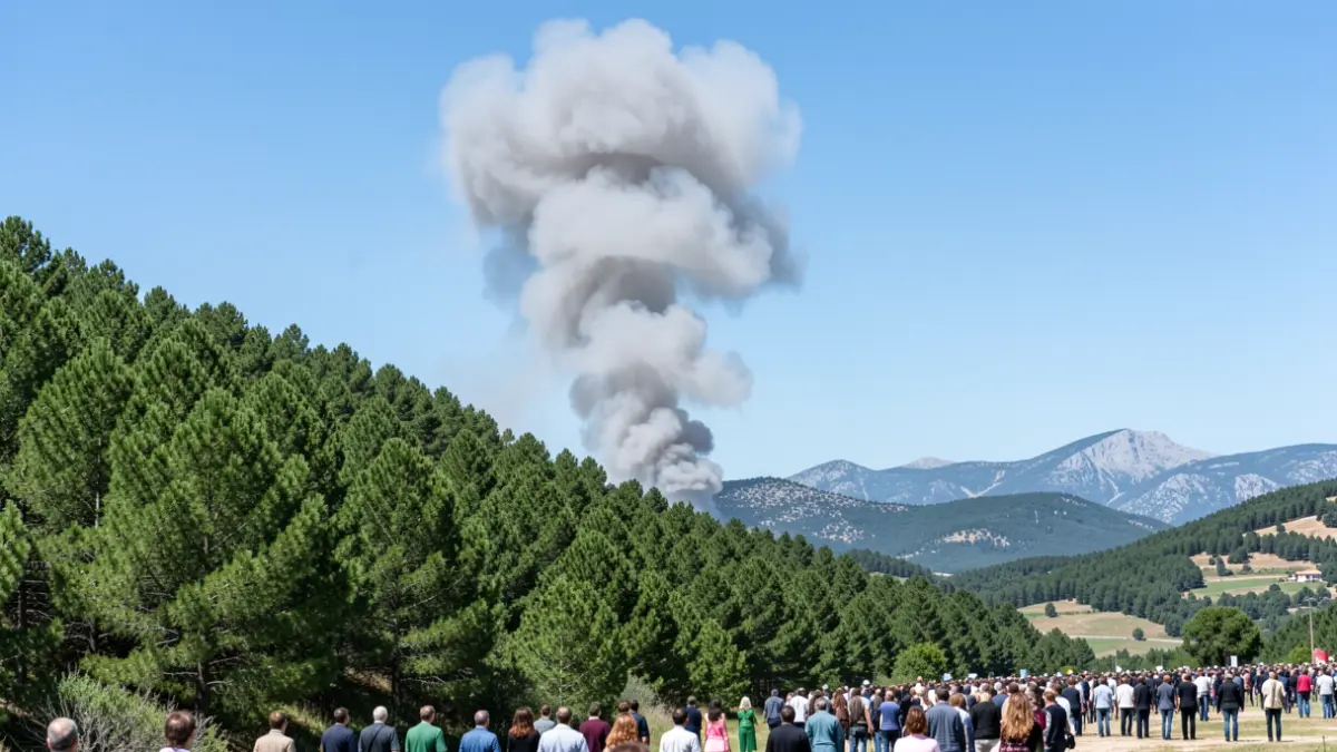 Imatge genèrica de fum d'un incendi forestal a Catalunya.
