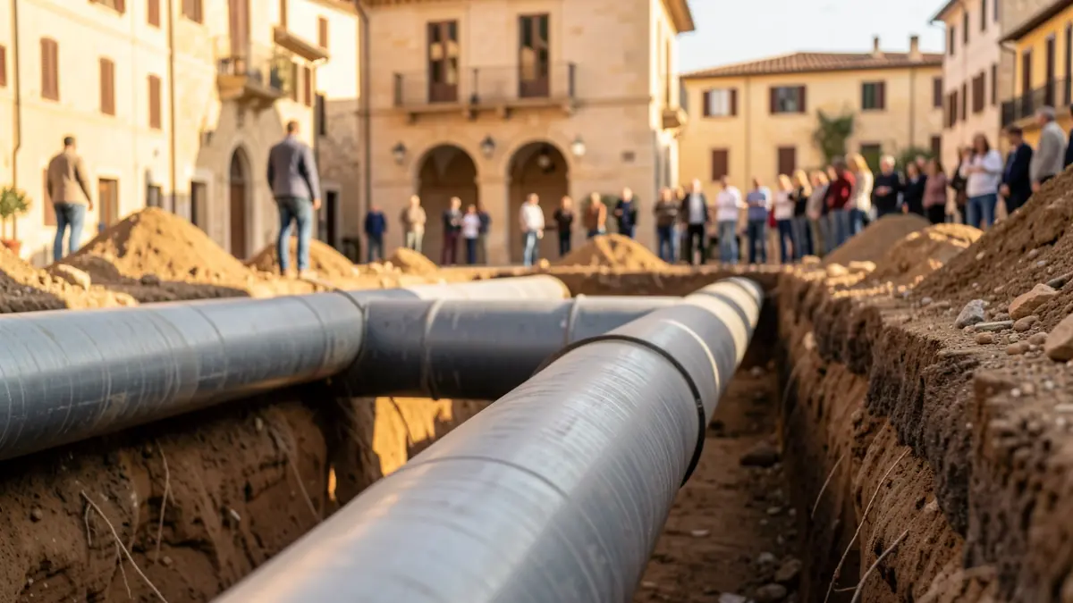 Generic image of water pipe renovation works in Reus.