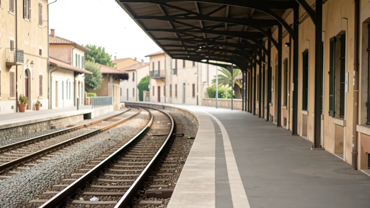 Generic image of an empty train platform with tracks.