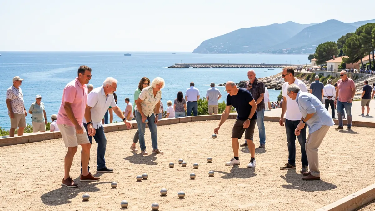 Petanque players in Salou during the Salou-Costa Dorada International Tournament.