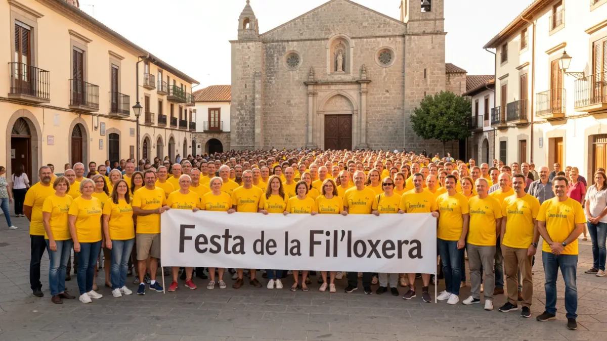 Fotografia de grup de la Festa de la Fil·loxera a Sant Sadurní d'Anoia.