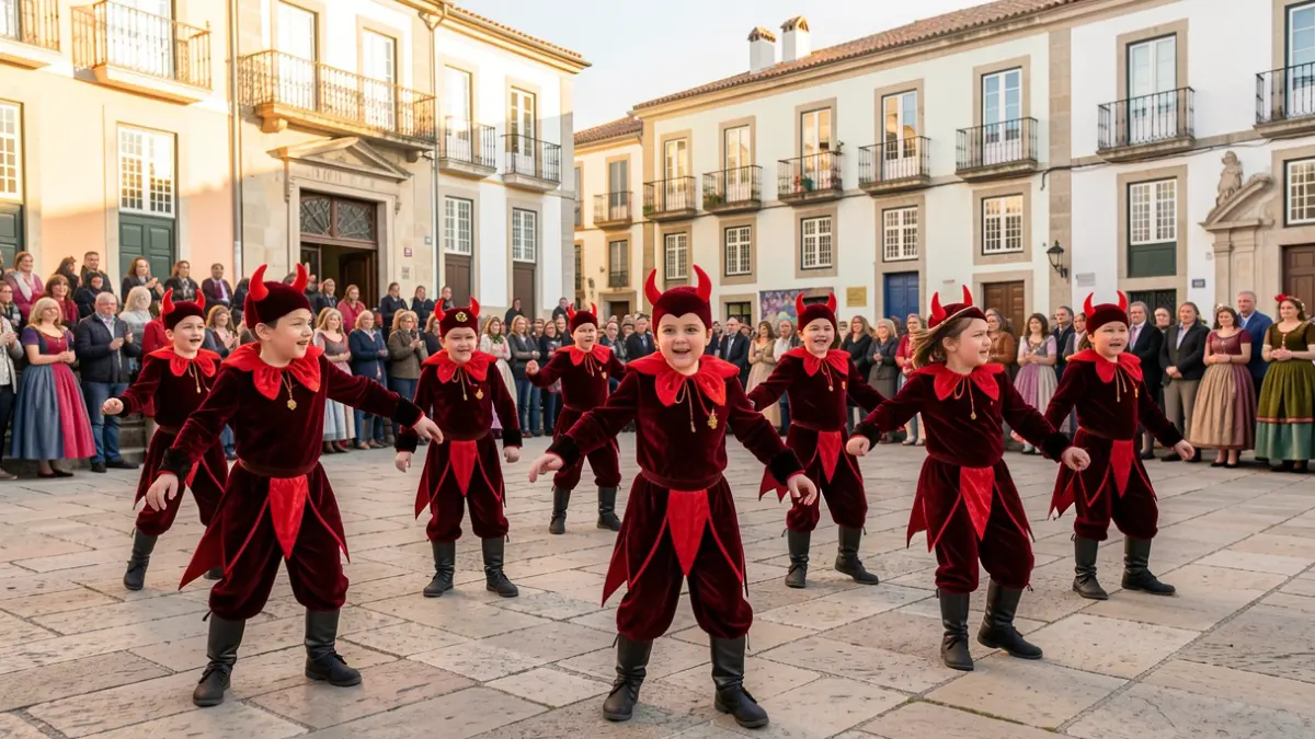 Baile hablado de diablos infantiles en La Fragata, Sitges.