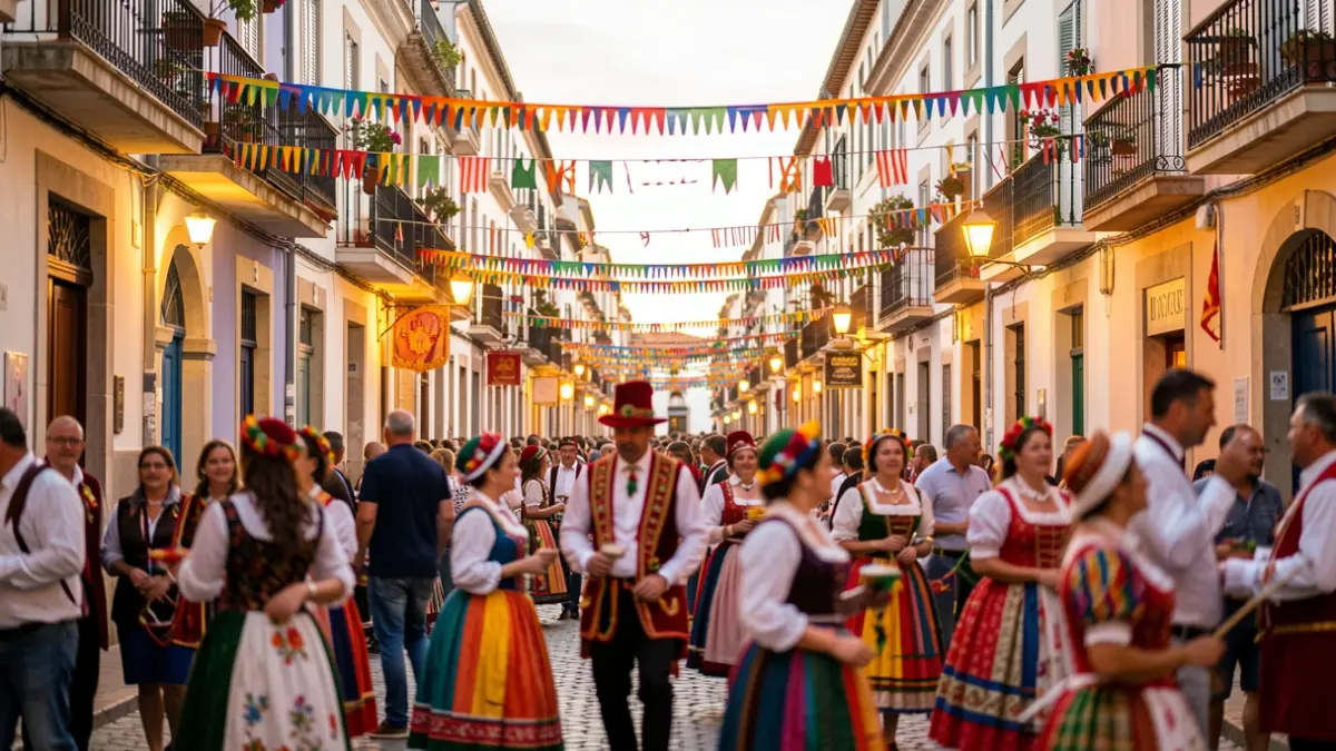 Generic image of a popular festival in Sitges with decorations and people.