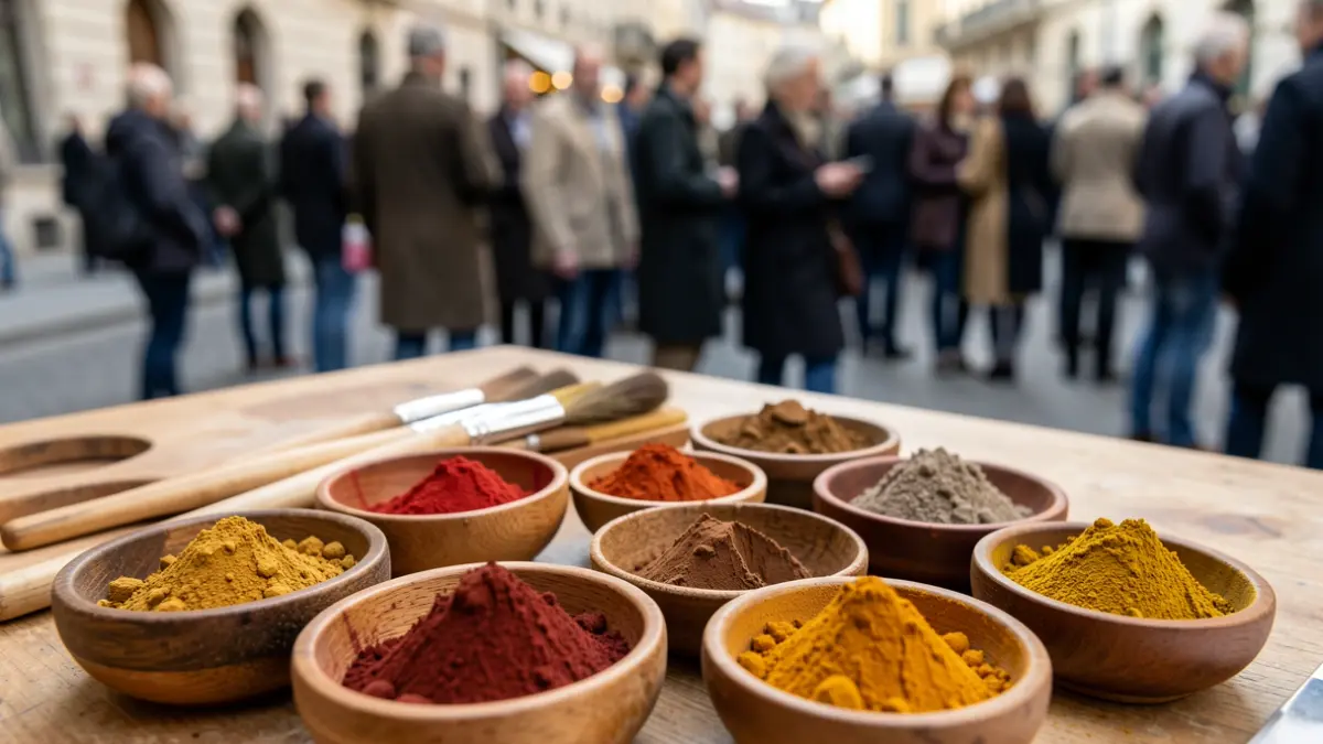 Imatge genèrica de pigments naturals i eines d'art.