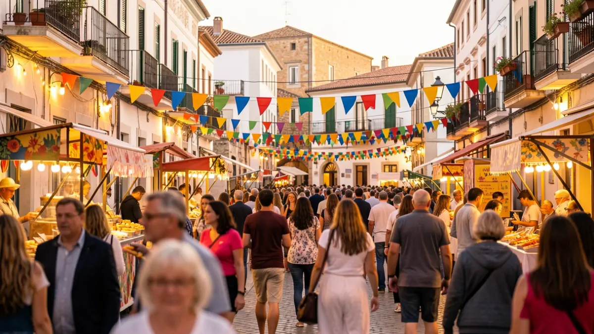 Ambient festiu als carrers de Tarragona durant la celebració de Sant Magí, amb gent i decoracions.