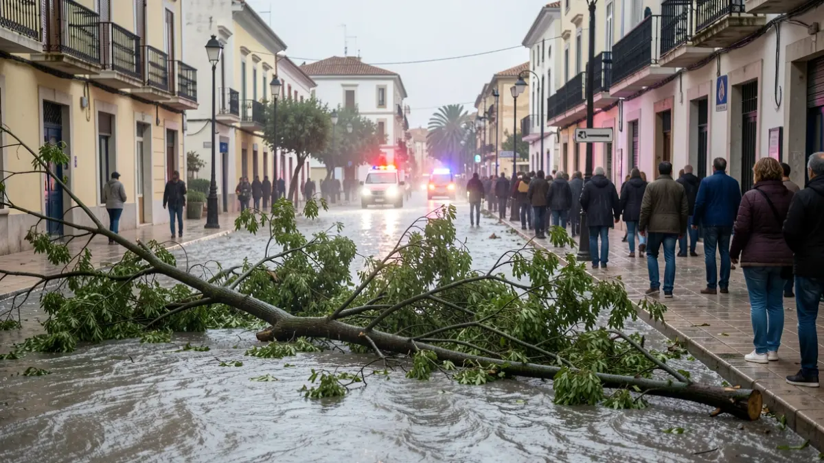 Imatge genèrica d'un carrer de Tarragona afectat per una tempesta.