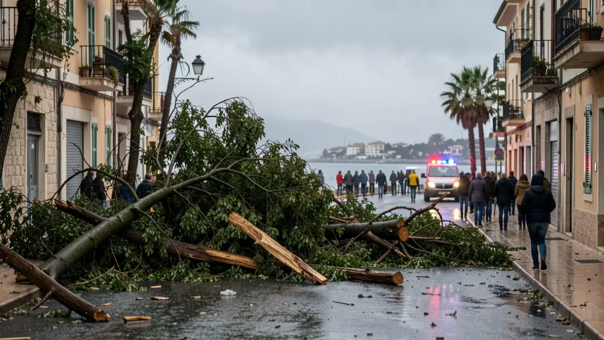 Imatge genèrica de danys per tempesta a una ciutat costanera mediterrània.