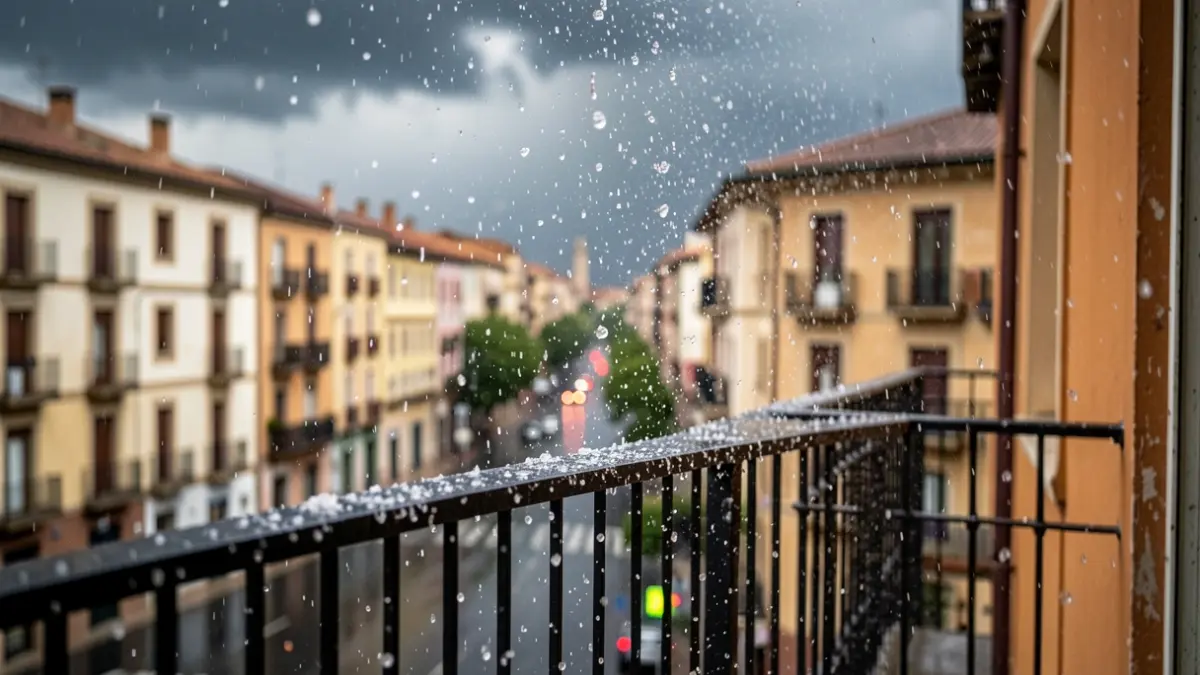 Imagen de una tormenta con granizo en Terrassa.