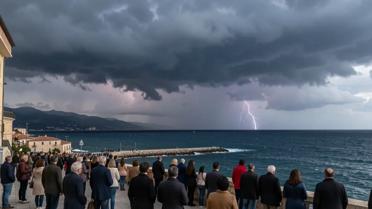 Cielo con nubes de tormenta sobre la costa mediterránea.