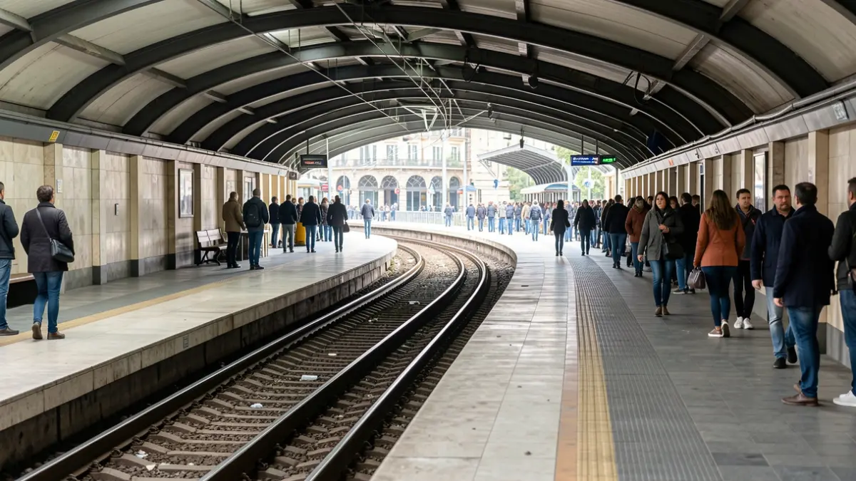 Generic image of an empty metro platform in Barcelona.