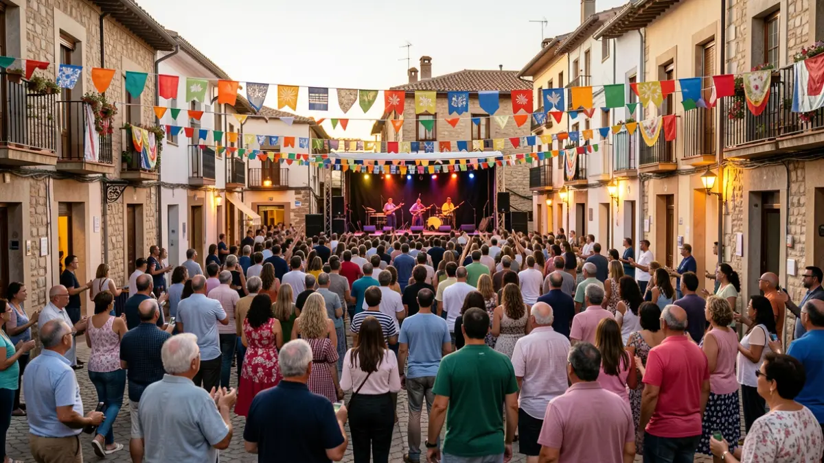 Imatge genèrica de festa major a Vallmoll amb gent celebrant.