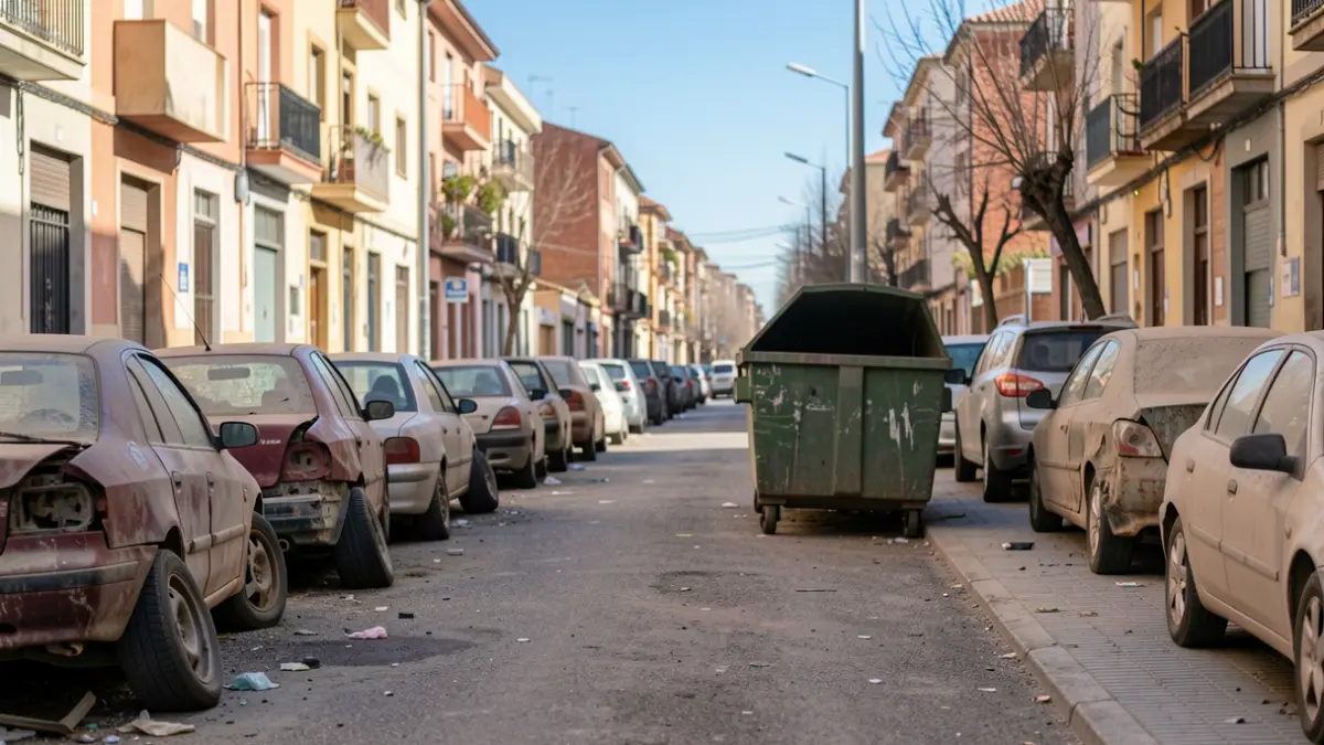 Vehicles abandonats als carrers del sud de Sabadell.
