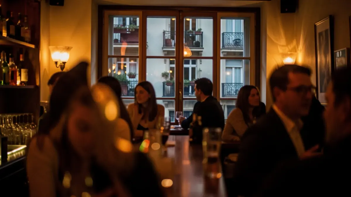 Generic image of a bar with a noisy, late-night atmosphere.