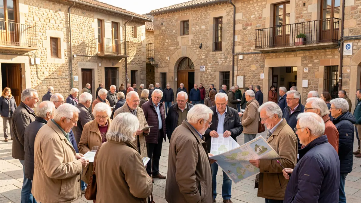 Gent gran participant en una trobada a Alpens.