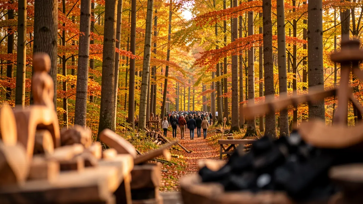 Imatge genèrica d'un bosc a la tardor amb elements d'antics oficis.