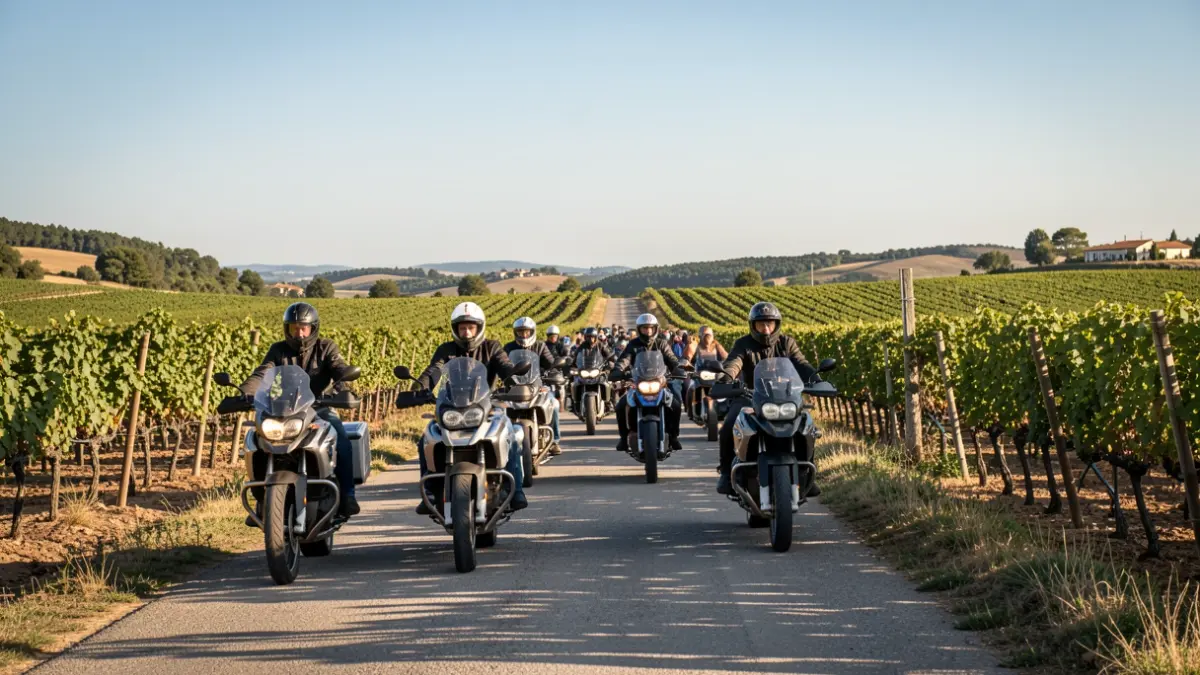 Imatge genèrica de motoristes circulant per carreteres del Penedès.
