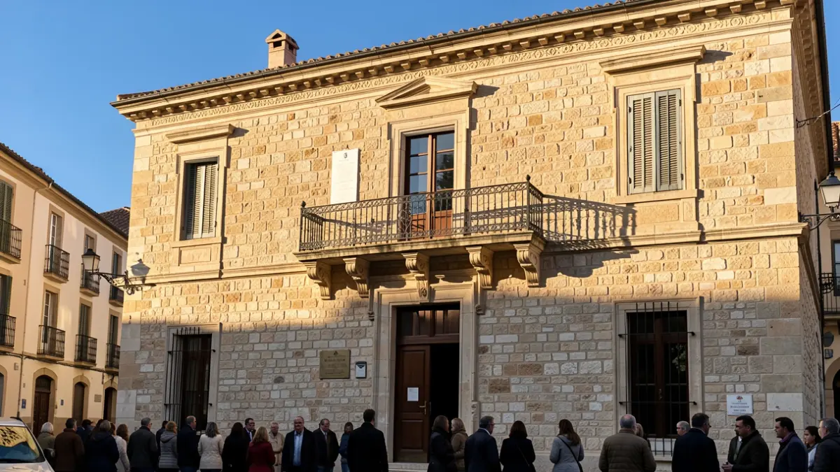 Imagen de la fachada del Ayuntamiento de Alella con luz de tarde.