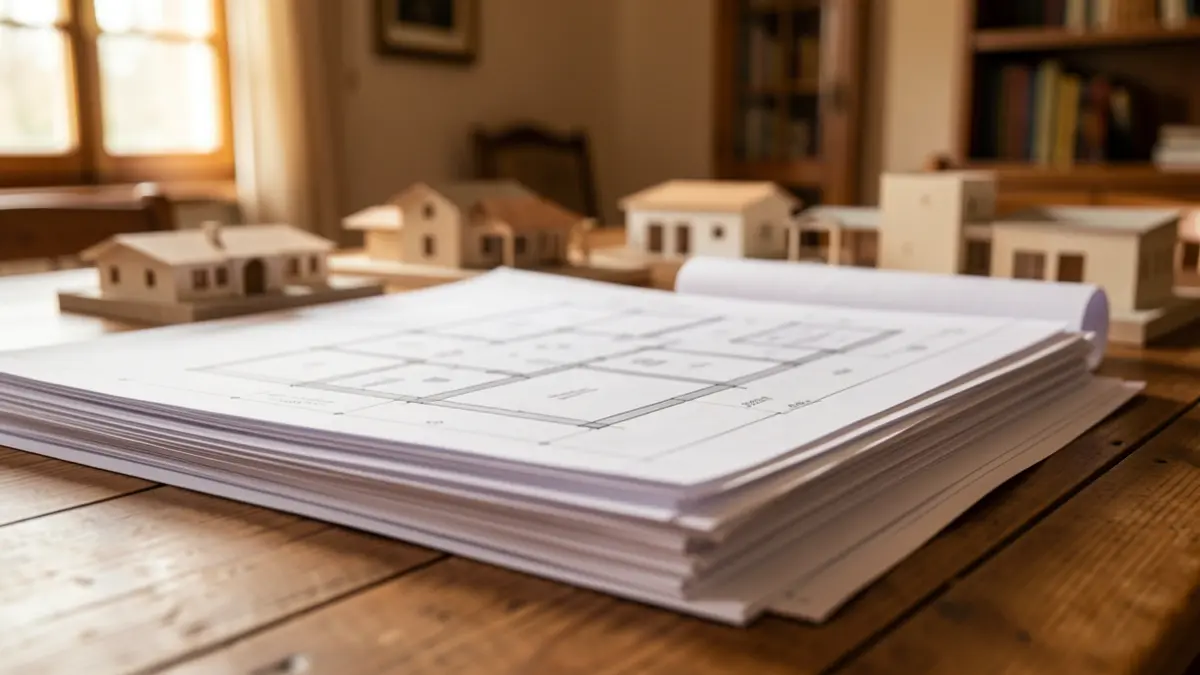 Plànols i maquetes d'habitatges públics.
