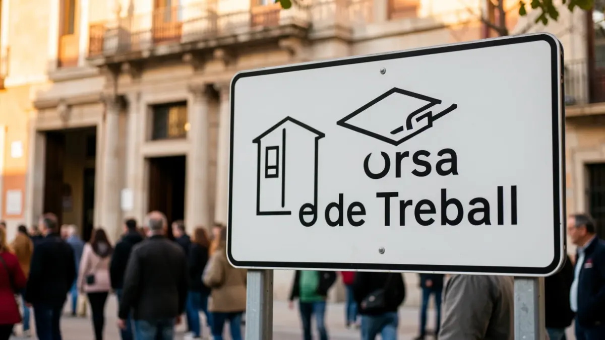 Generic image of a job exchange announcement in front of a town hall.