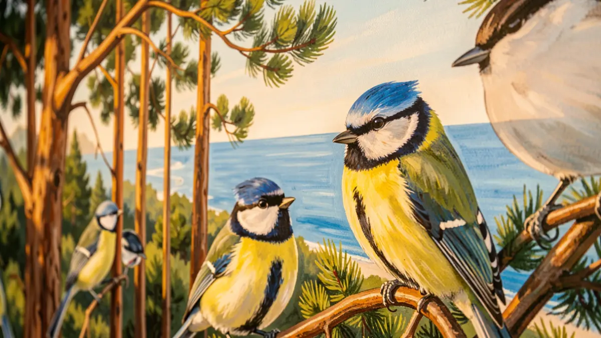 Mural d'ocells inspirat en la natura de Salou.
