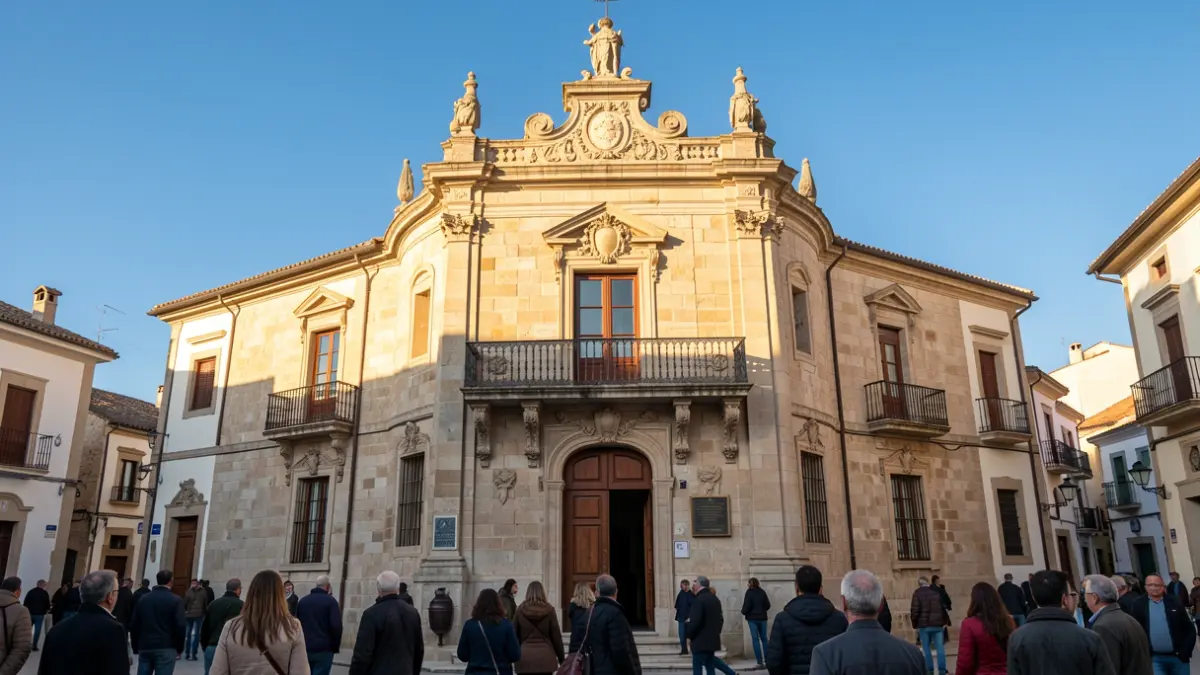 Fachada del Ayuntamiento de Alella con luz de tarde.
