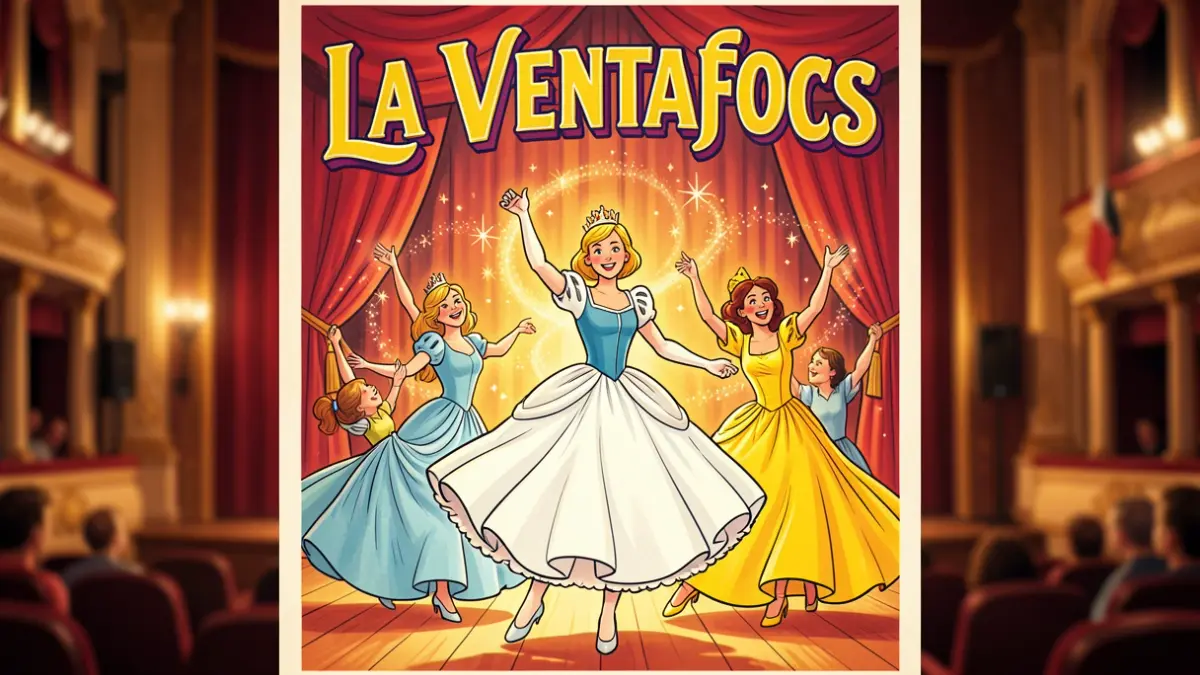 Poster for the musical 'Cinderella' with a 1950s aesthetic.