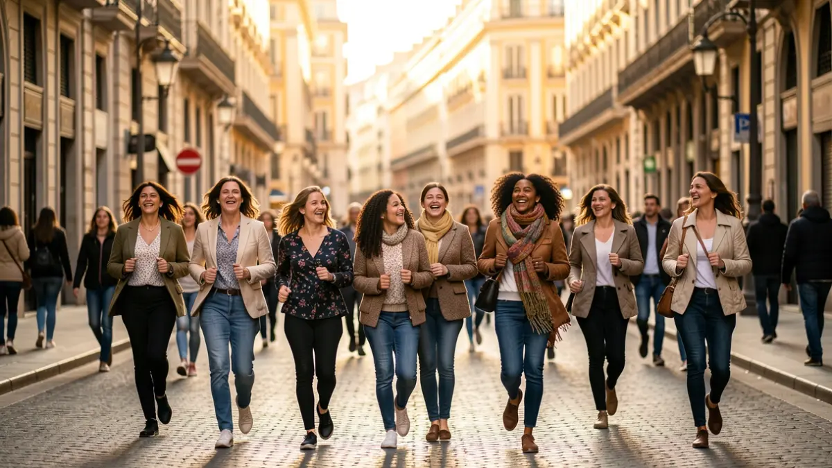 Women participating in the Barcelona Women's Race.
