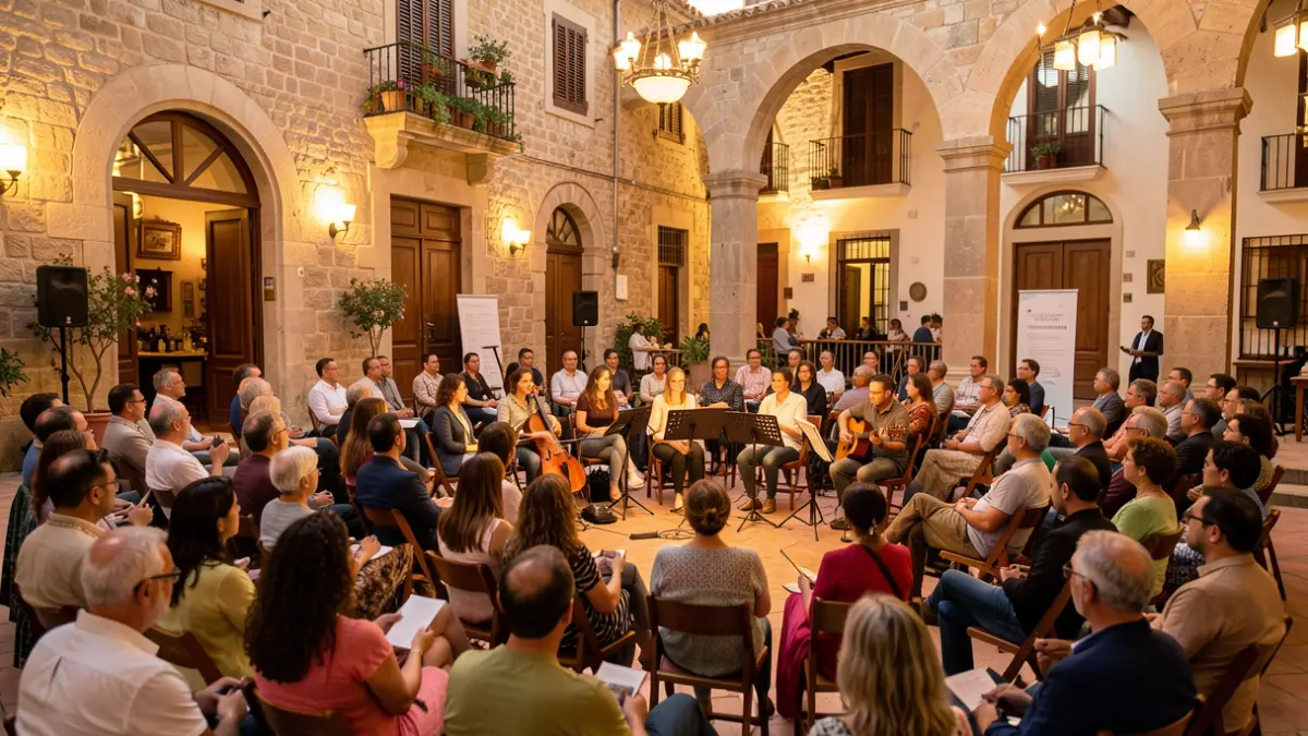 Generic image of a cultural event in Badalona with an audience and artistic elements.