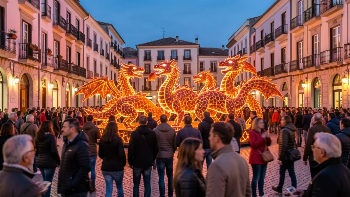 Imagen genérica de la II Crida al Foc en Badalona con bestias de fuego y correfoc.