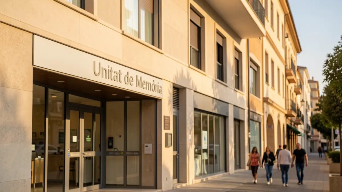Imagen genérica de un centro de salud en Barcelona con el cartel 'Unidad de Memoria'.
