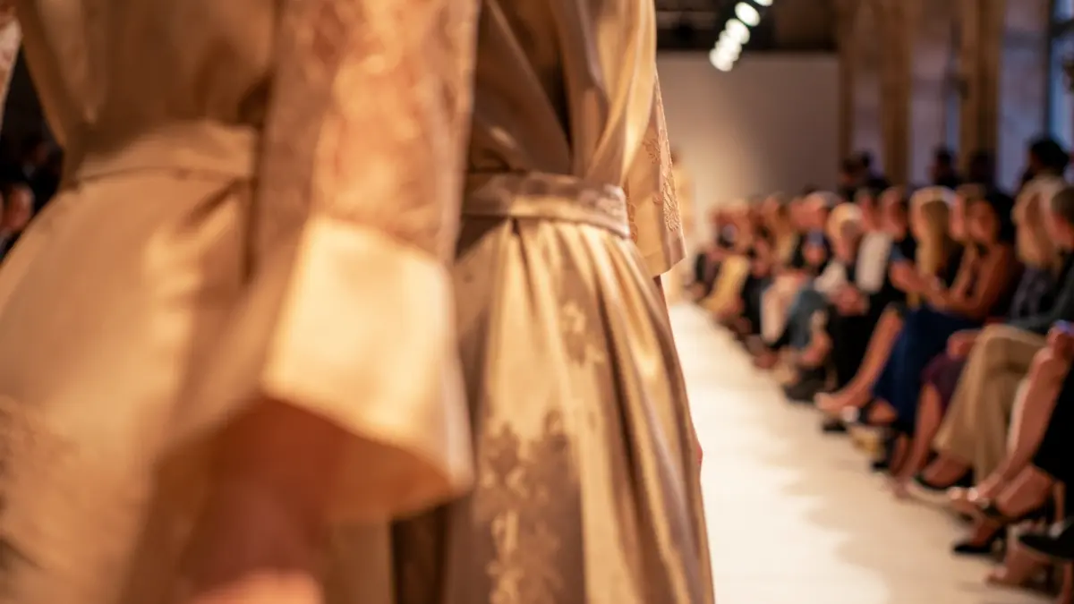 Imagen genérica de texturas de tejidos de moda en una pasarela.