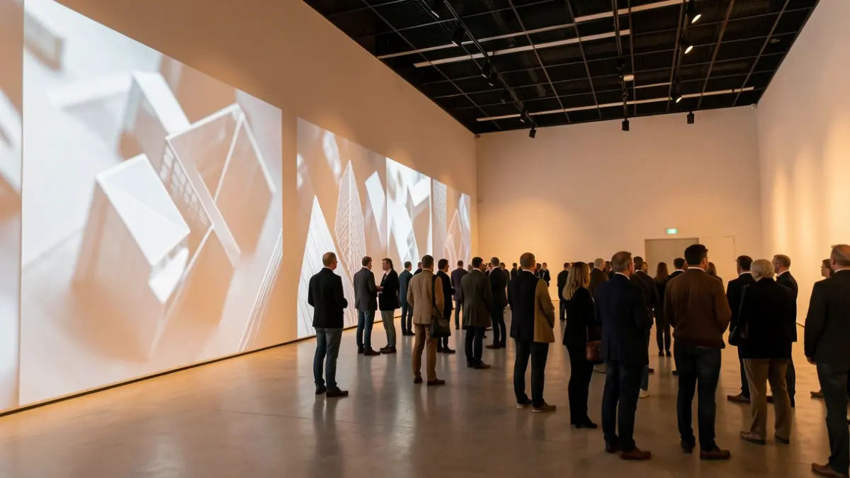 Imagen genérica de una exposición cultural con proyecciones digitales.