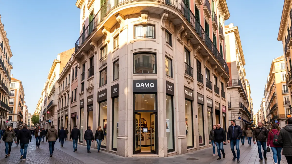 Imatge genèrica de façanes d'establiments a La Rambla de Barcelona.