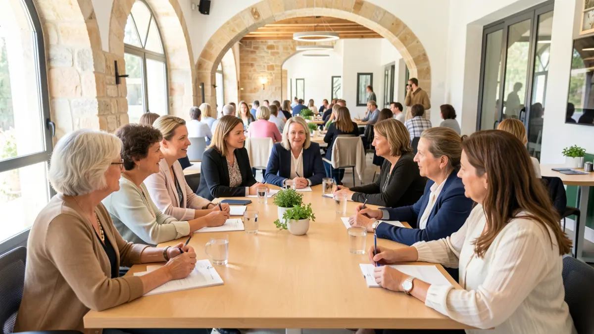 Generic image of women participating in a conference on female leadership.