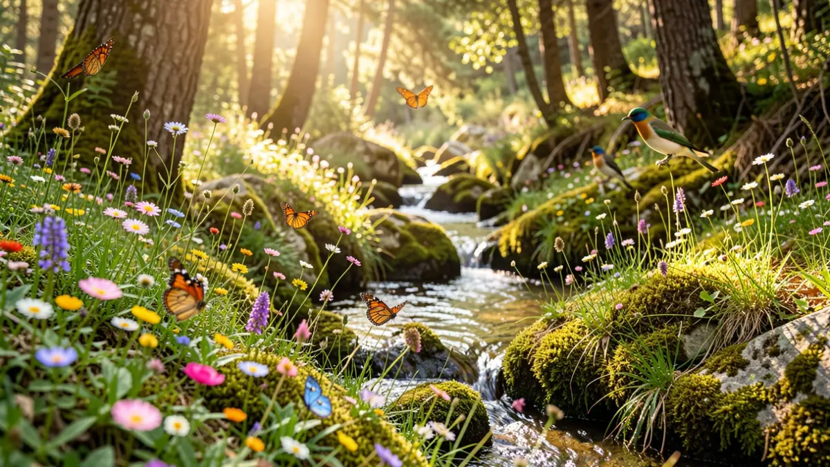 Imatge genèrica de la biodiversitat a les Gavarres amb flora i fauna diversa.